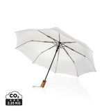 Kaycey 21" AWARE™ RPET Acaciahouten mini auto open paraplu