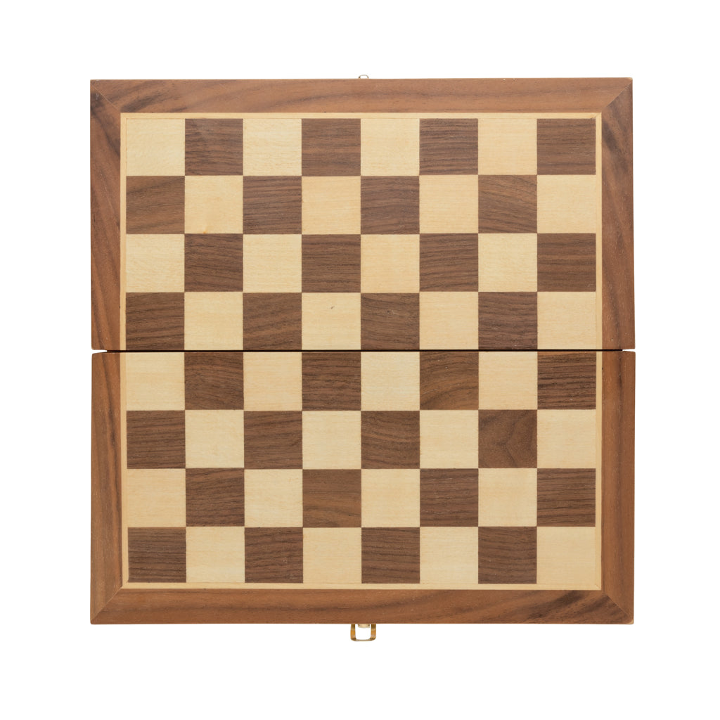 Luxe houten opvouwbaar schaakspel