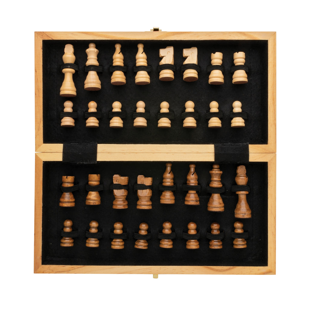 Luxe houten opvouwbaar schaakspel
