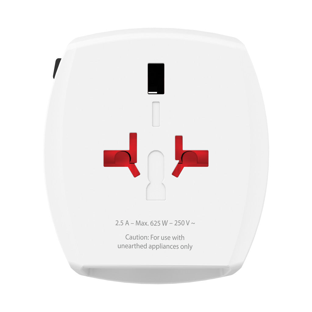 SKROSS MUV 2-polige wereldreisadapter met USB A en C