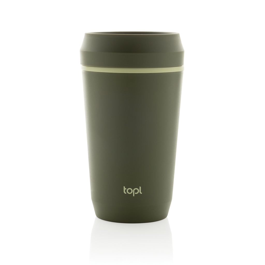 Topl Recycled Plastic To Go beker gepatenteerd 360 Lid 354ml