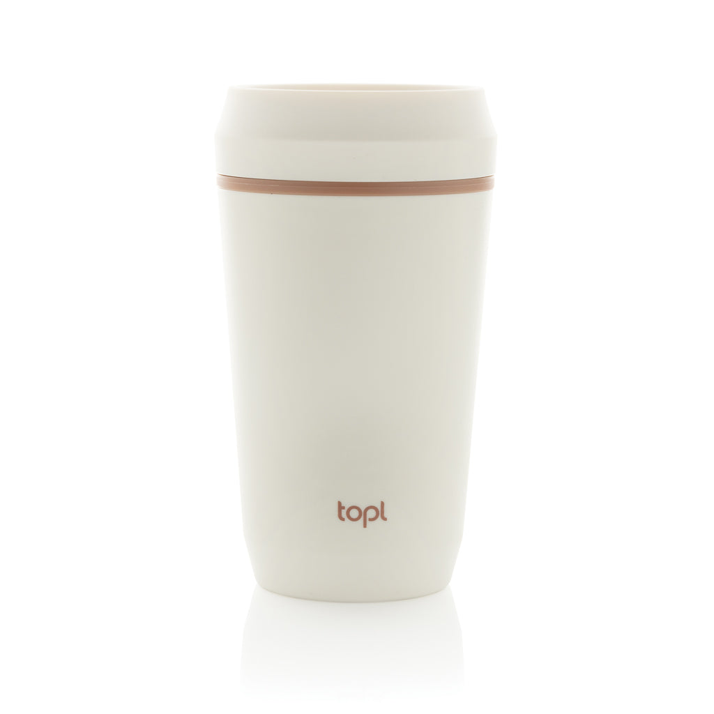 Topl Recycled Plastic To Go beker gepatenteerd 360 Lid 354ml