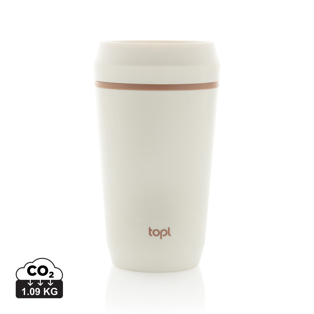 Topl Recycled Plastic To Go beker gepatenteerd 360 Lid 354ml