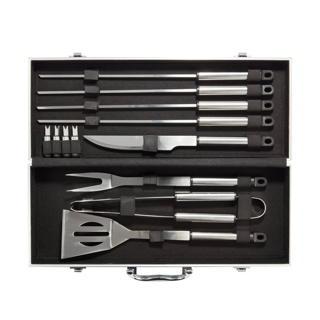 12-delige barbecue set in aluminium koffer